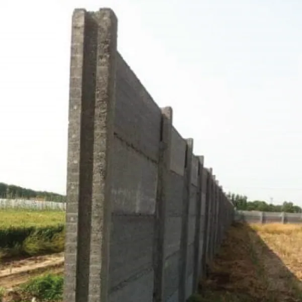 Tall precast perimeter wall securing an estate